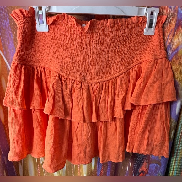Boutique 🧡 Orange Ruffled Mini Skort NWOT - Picture 2 of 4